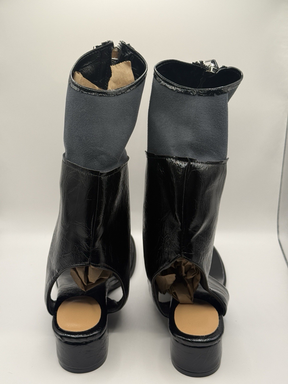 Gladiator Thong Sandal Boots Zip Front Women’s Black EU 41 US 10 Mid Calf Goth