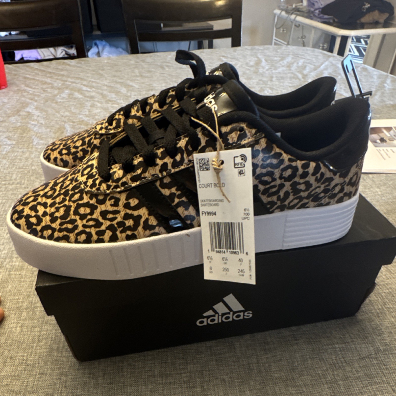 adidas Court Bold FY9994 Women’s Sneaker Leopard Beige Black White 2021
