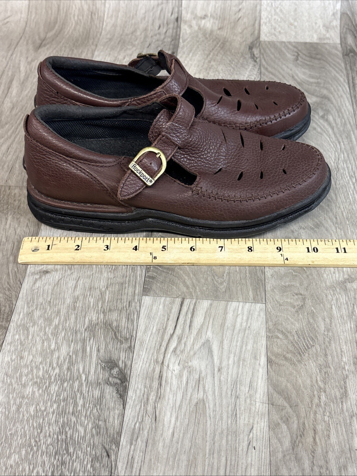 Rockport Women’s ProWalker T-Strap Mary Jane Brown Leather Walking Oxford 8.5 W