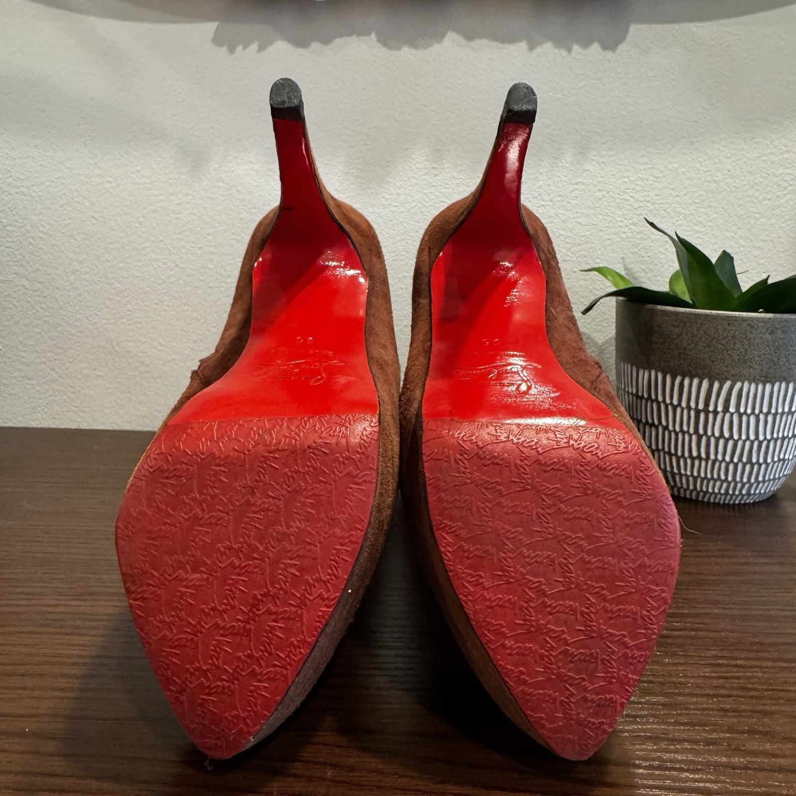 Christian Louboutin Brown Suede Red Bottom Ankle Boot EU 36 / US 6