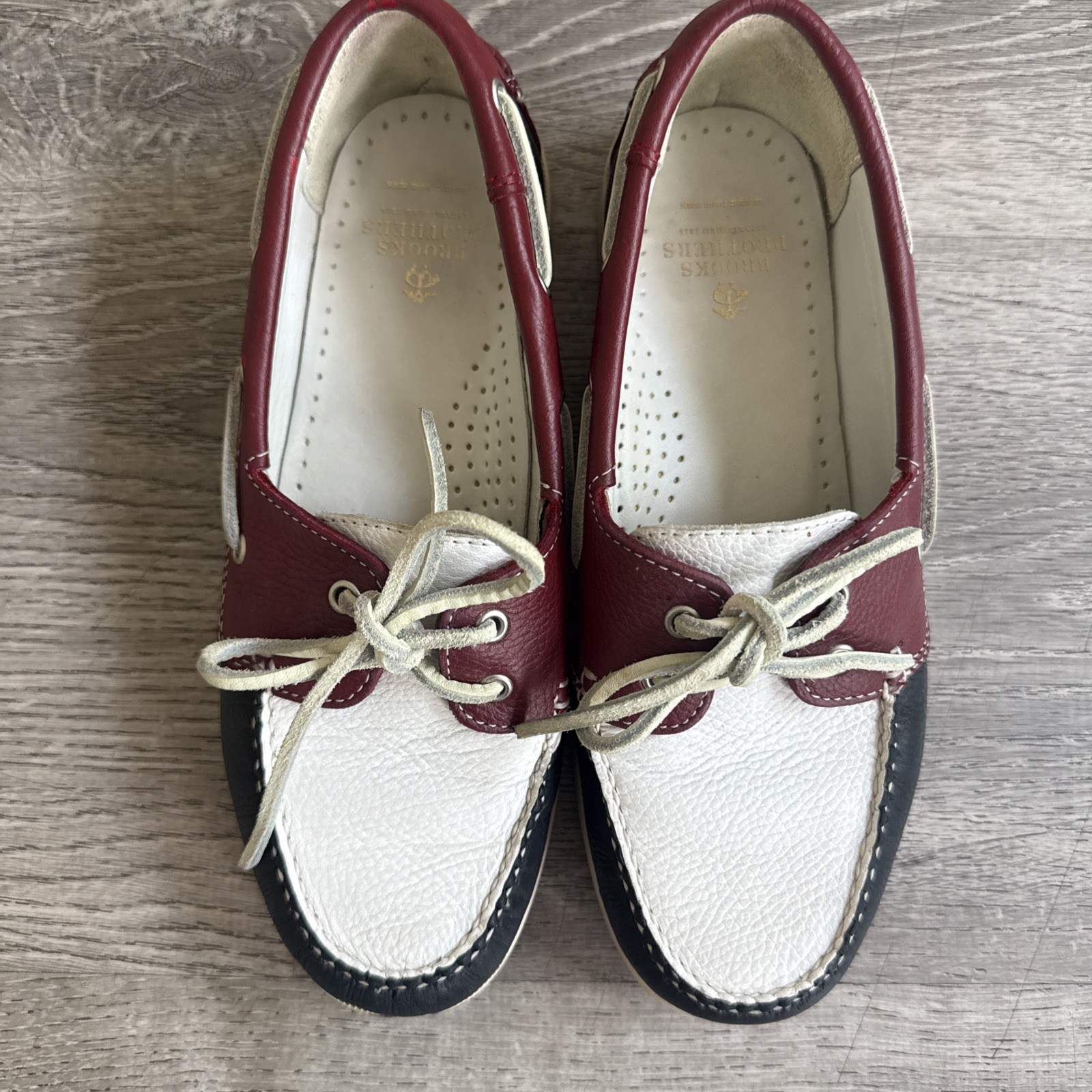 Brooks Brothers Boat Loafers Womens 8 M American Patriotic Navy Red White 5229