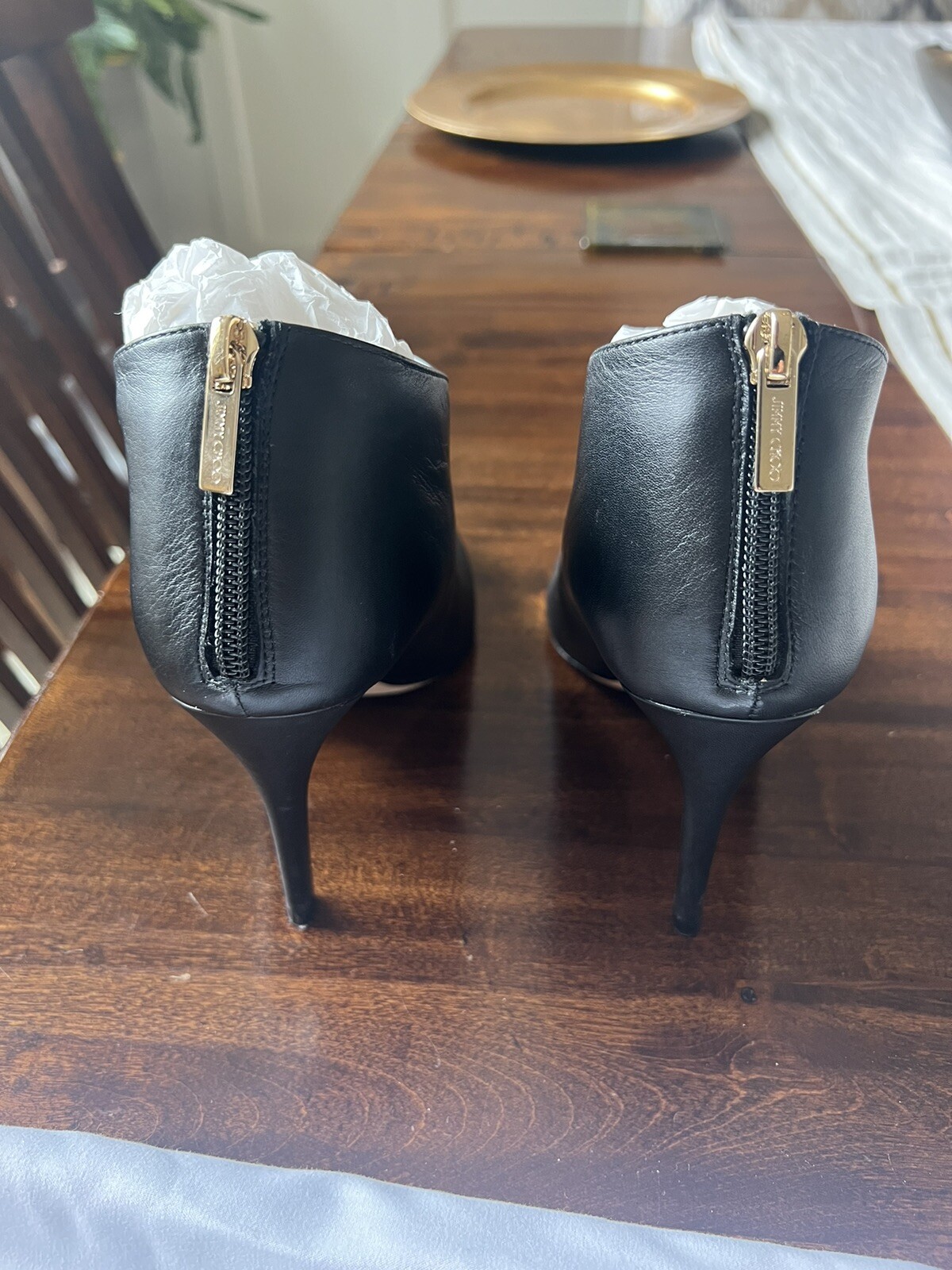 JIMMY CHOO Women’s Black Semi Pointed Toe Ankle Boots EU 37 US 7