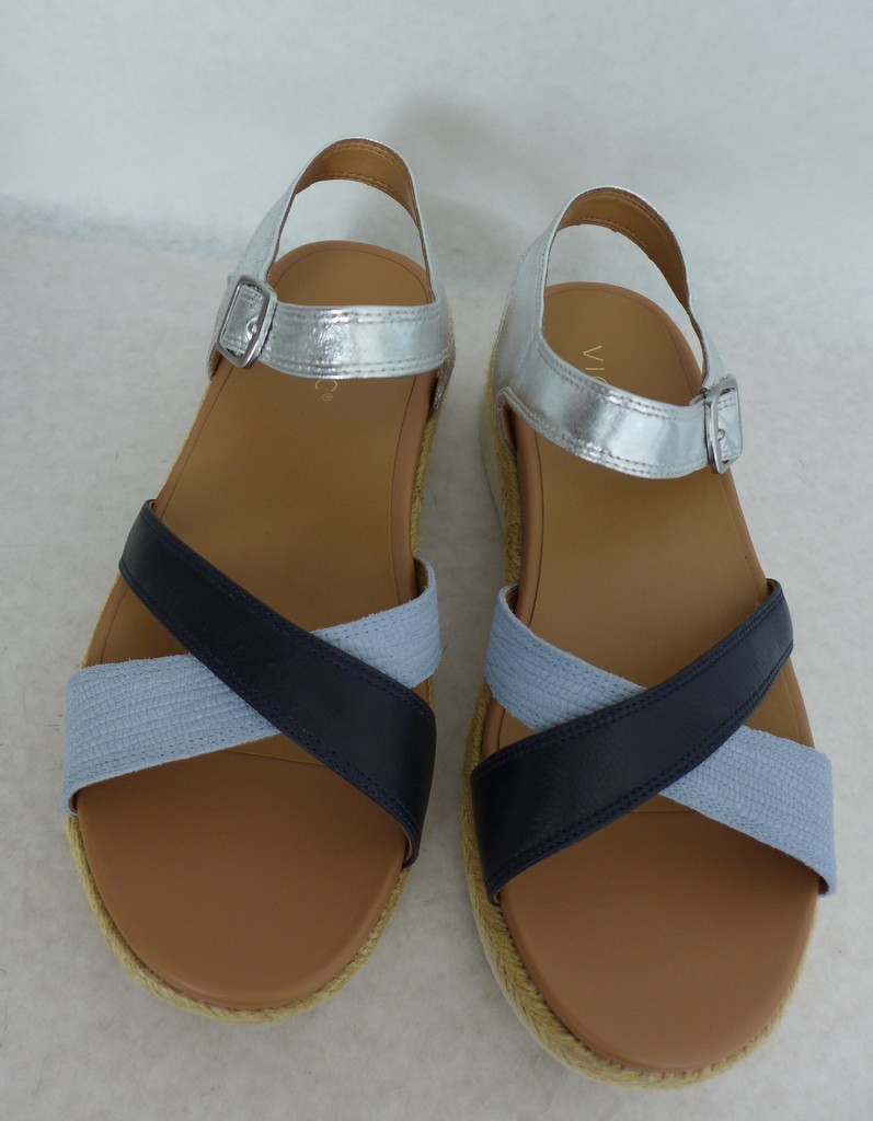 VIONIC Women’s 8 Wide Mar Strappy Leather Wedge Sandals NEW