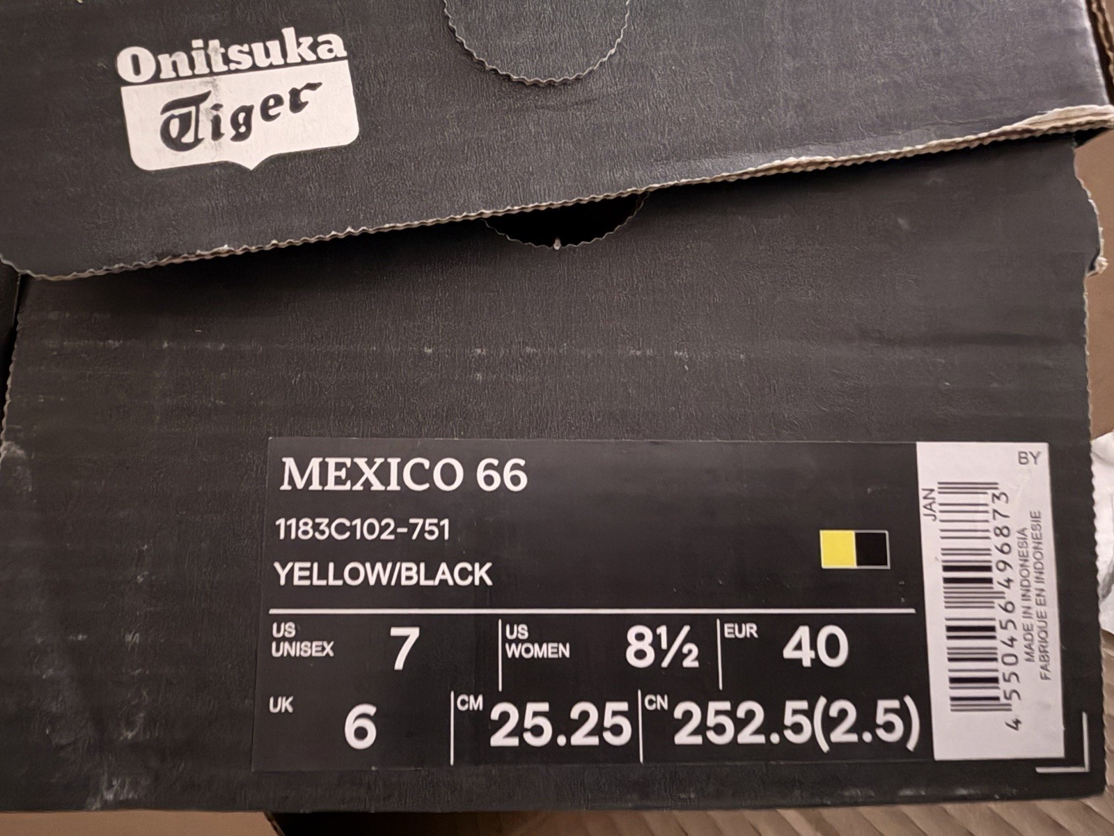 Onitsuka Tiger Mexico 66 Yellow/Black Women’s Size 8.5 EU With Original Box