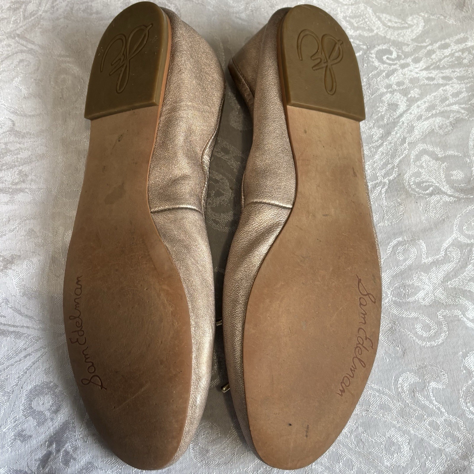 Sam Edelman Ballet Flats 8.5 Womens FELICIA Pink Champagne Color Leather VGC