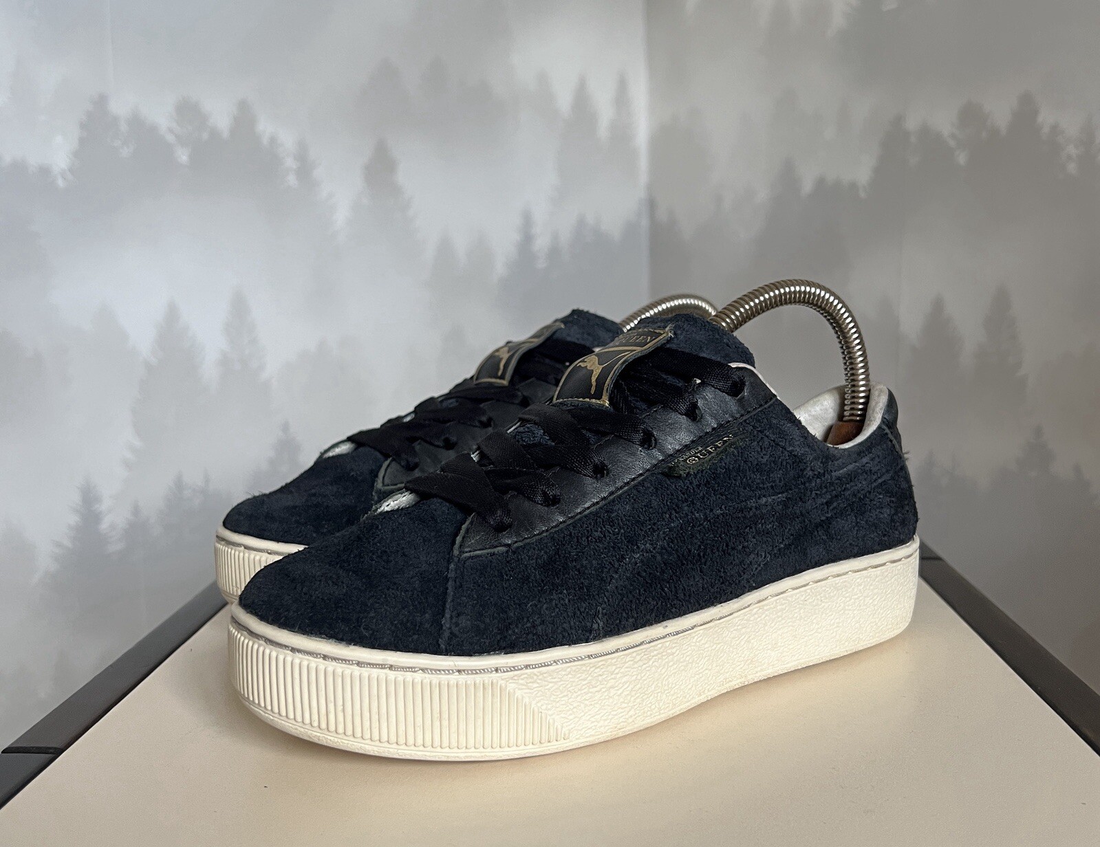 PUMA Alexander McQueen Black Suede Platform Sneakers EU37/UK4/US6.5