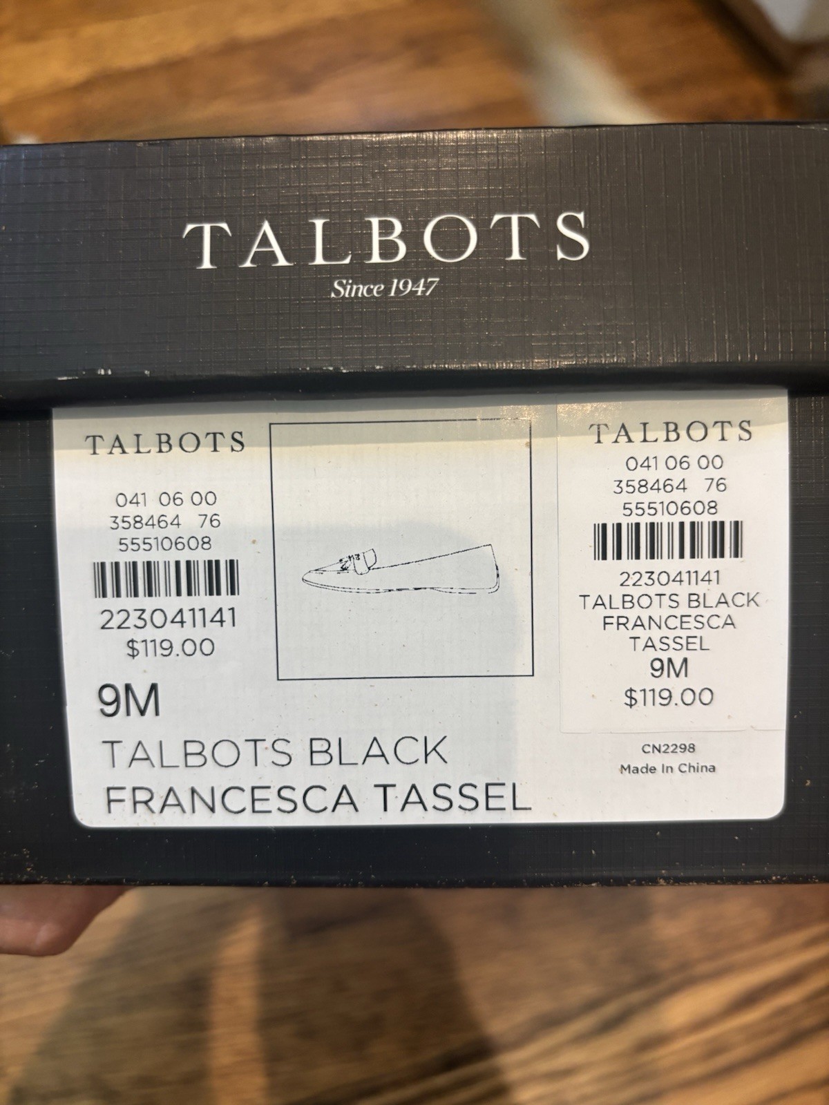 Talbots Black Francesca Tassel Loafer Flats Size 9 BNIB