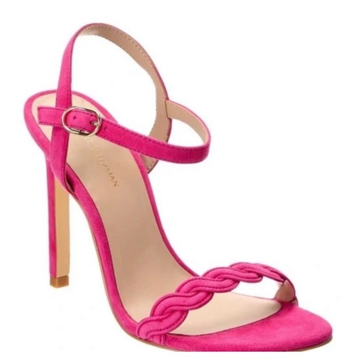 Stuart Weitzman Dancer Twistie 100 Suede Sandal Women’s Pink Size US 6.5 NEW
