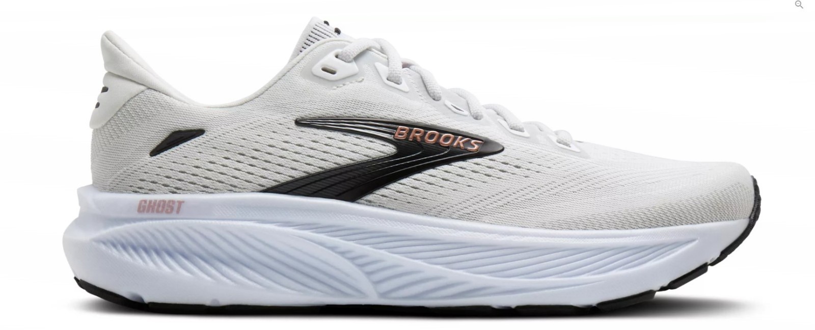 Brooks Women’s Ghost 18 Running Shoes, White/Black/Rose Gold (NEW)