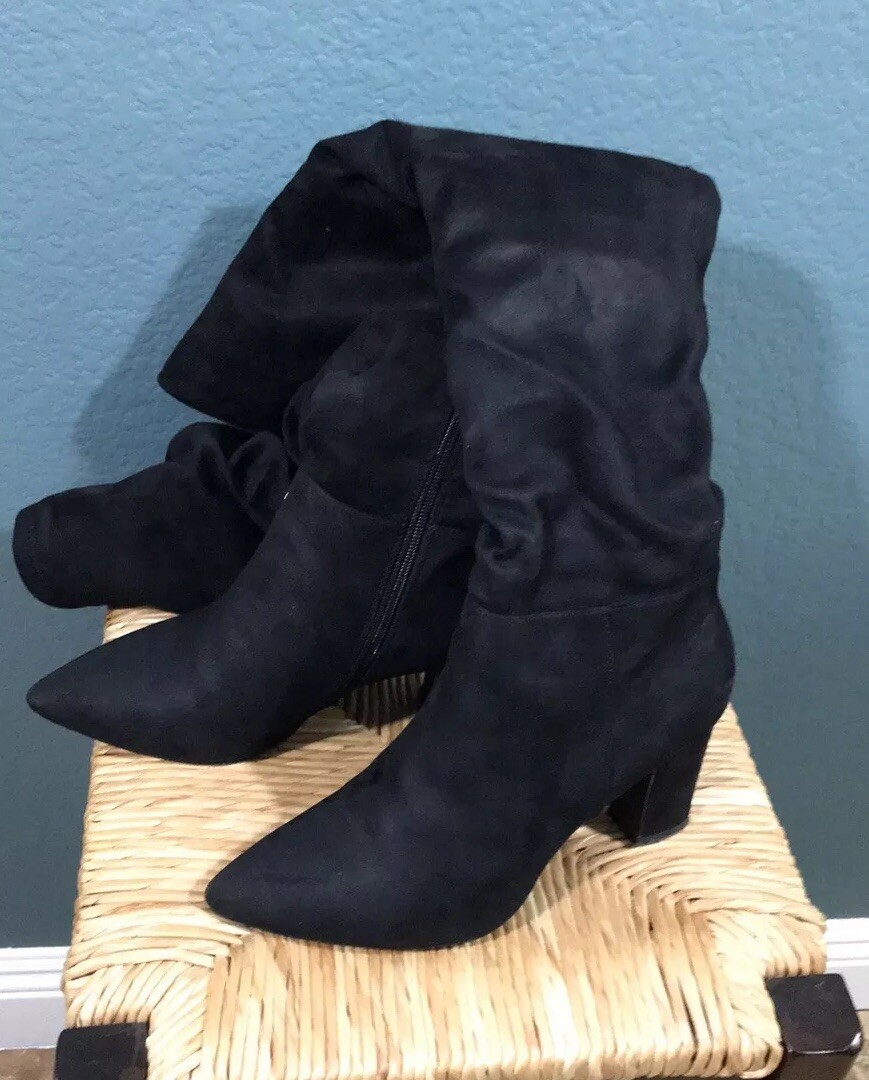 Chinese Laundry Rami Suedette Black Knee High Boot Womens Size 7.5