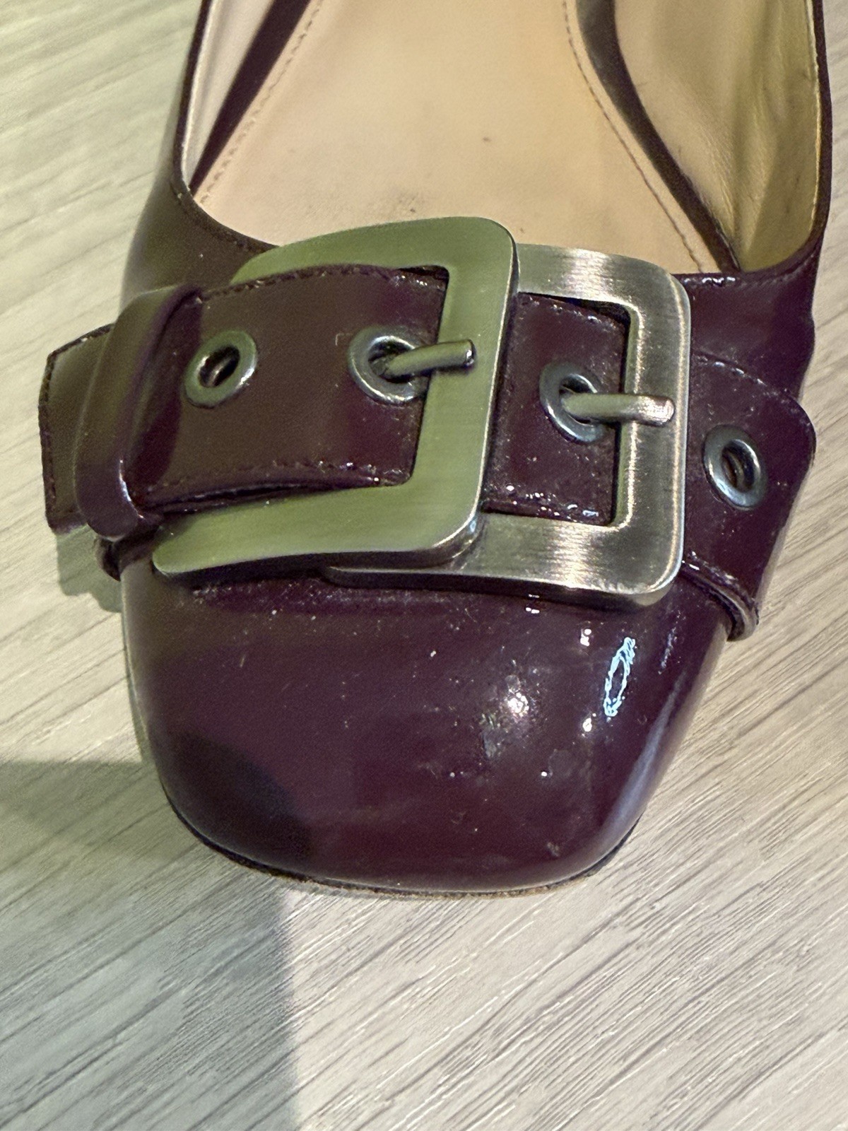 Via Spiga Women’s Patent Plum /Purple Flay Shoe 9M