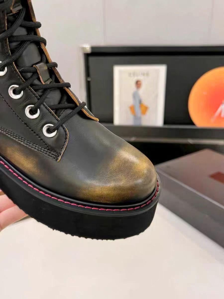 R13 Double Stack Platform Leather Punk Boots