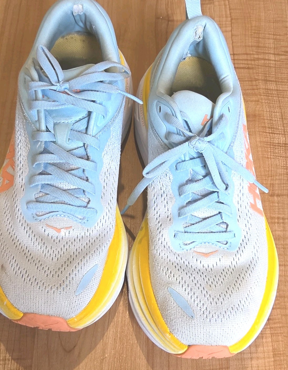 Hoka One One Bondi 8 Women’s Athletic Sneaker Blue Mesh Summer Size 9B