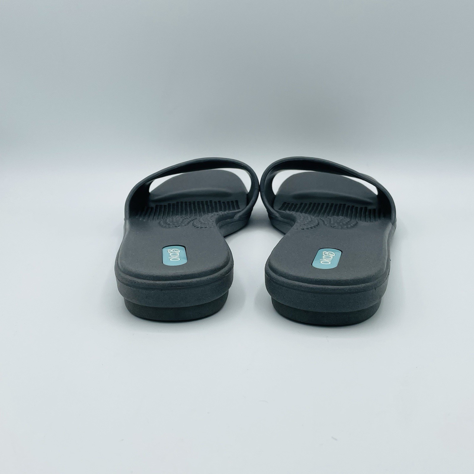 Women’s Size 8.5-9.5 (ML) Oka B Sandals Gray Comfort Heel Beach Made In The USA
