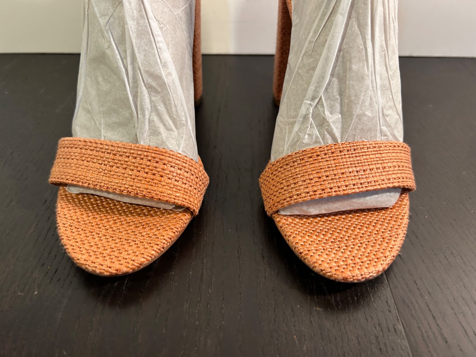 Sam Edelman Yaro Woven Look Block Heel Sandal Stucco Pink/Coral Size 8.5 – NWOB