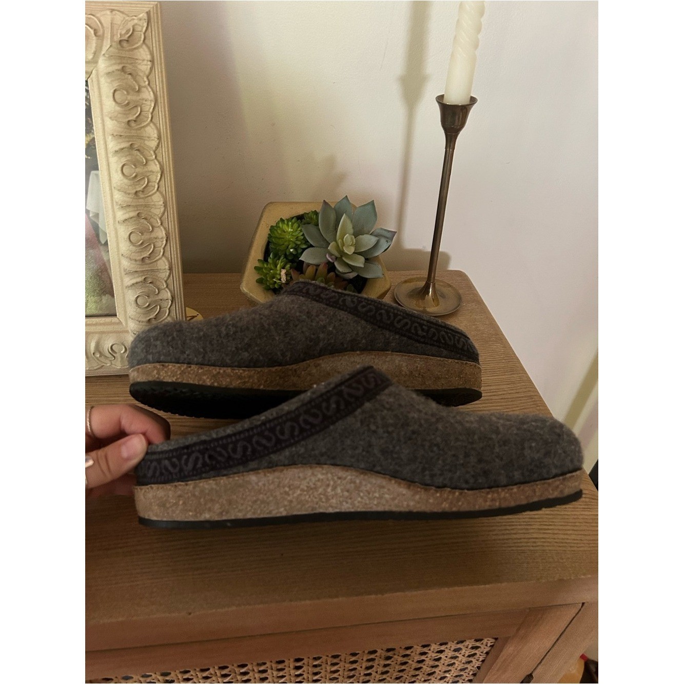 Stegmann Pure New Wool Clogs Austria Slip On Shoes Comfort Gray Women’s Size 8