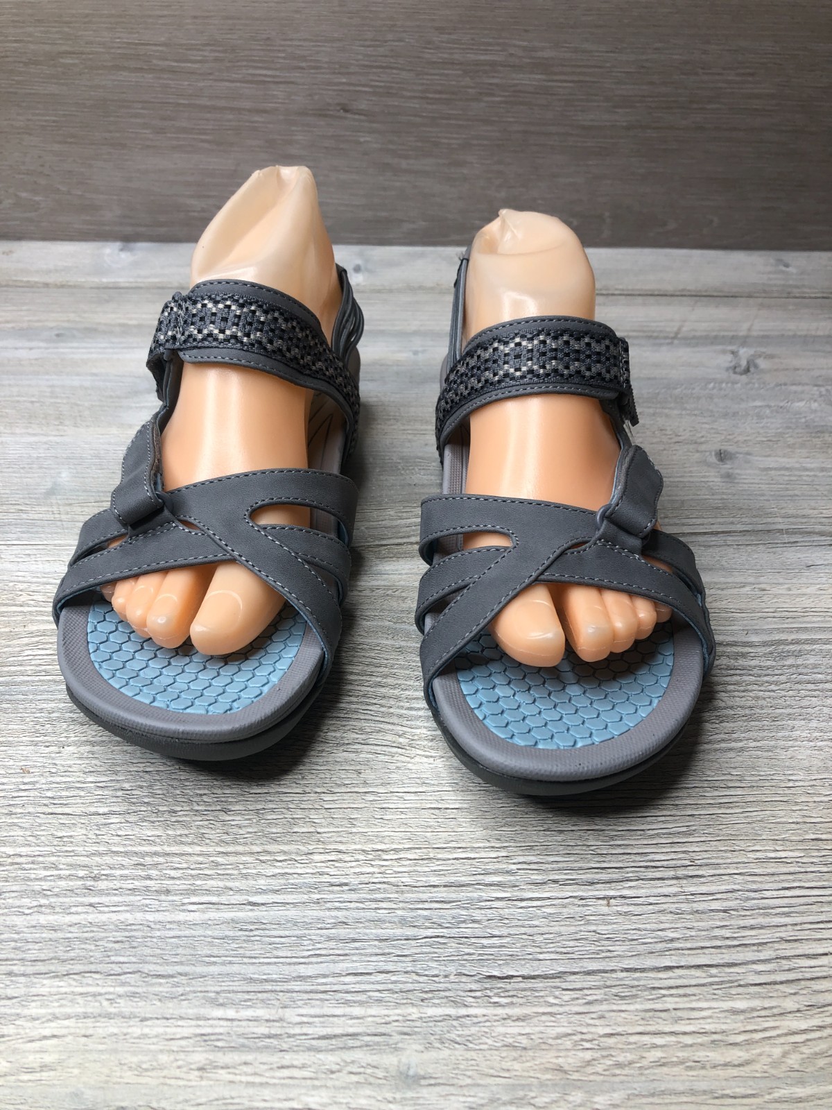 New Baretraps Dalton Sport Sandals Women’s Size 9 M Blue Gray Adjustable New