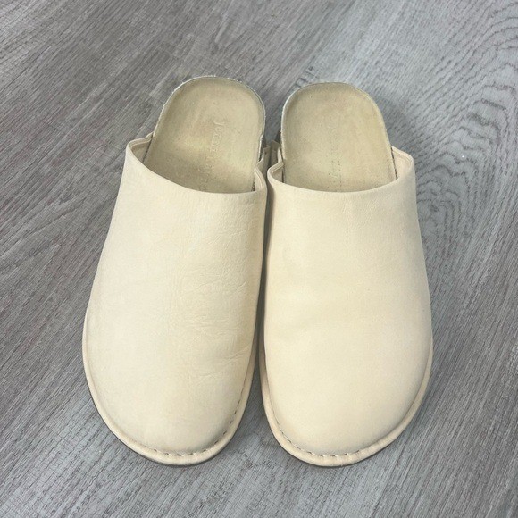 Jenni Kayne Natural Oiled Leather Moc Slip-on Clogs Lounge Sz 36
