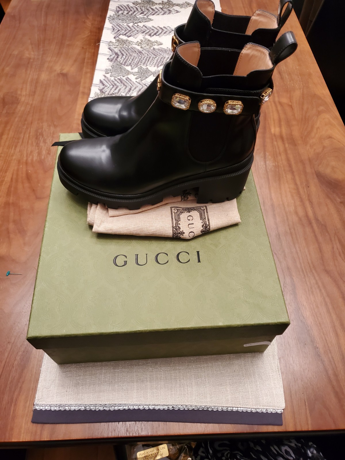 GUCCI GG Marmont Boots 550036 Leather Black Size 40.5 Used Women