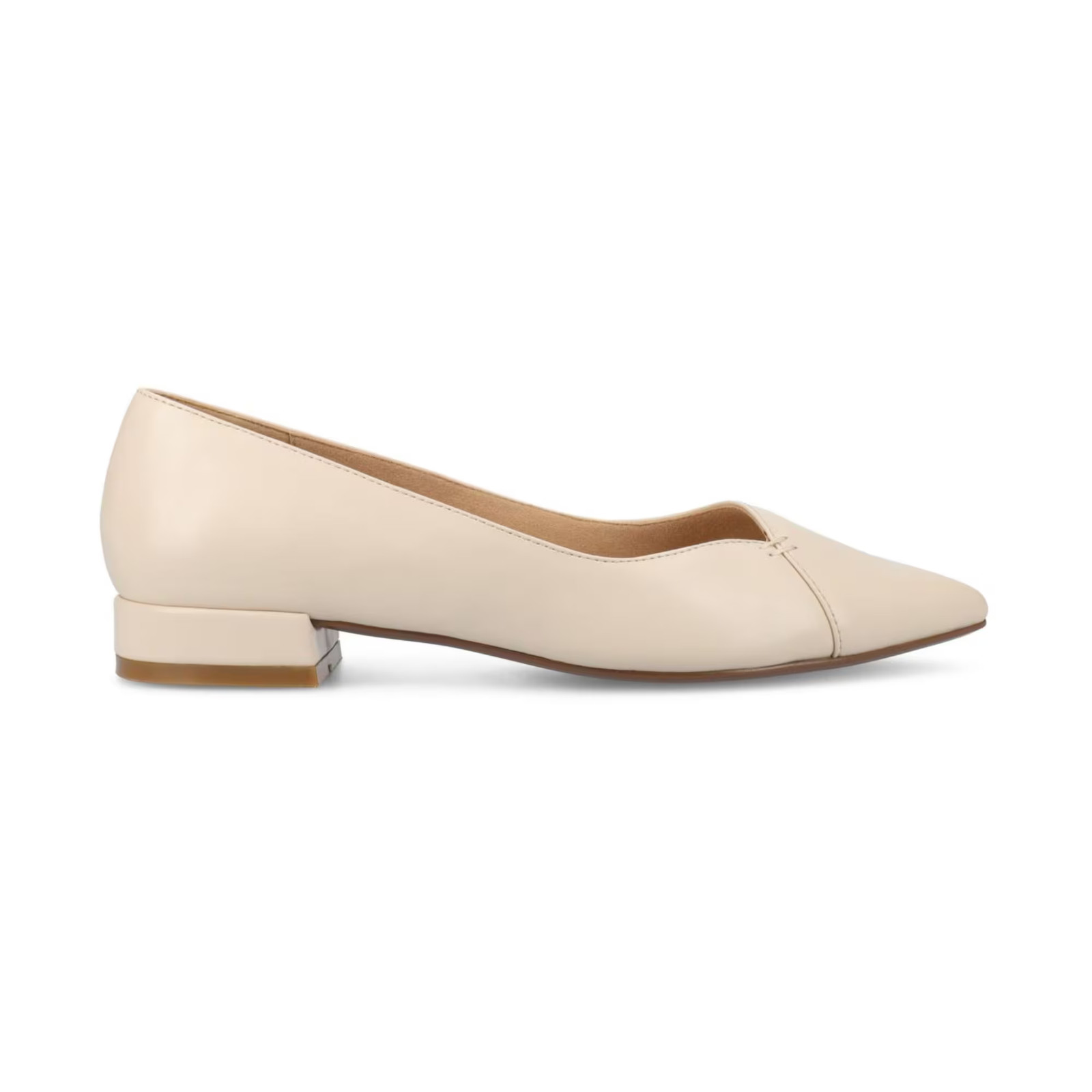 Women’s Carmin Block Heel Pointed Toe Flats Black & Sand