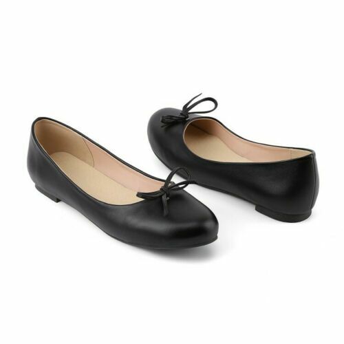 Womens Plus Size Casual Bows Ballet Flats Shoes Mary Jane Slip On Pumps Loafers