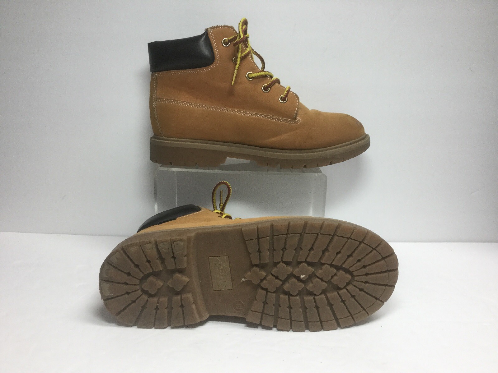 Suede Leather WaterProof work hiking ankle boots tan Size mens 4M womens 6M