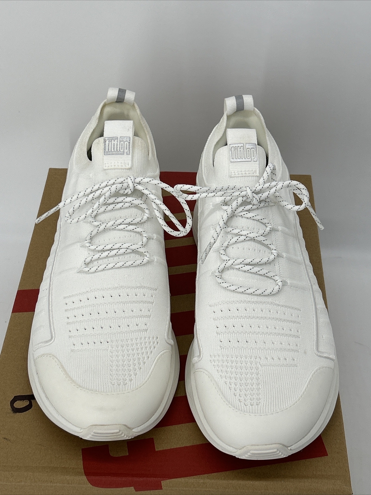 FitFlop VITAMIN FF Knit Sports Trainers Shoes Sneakers Size 11 Urban White