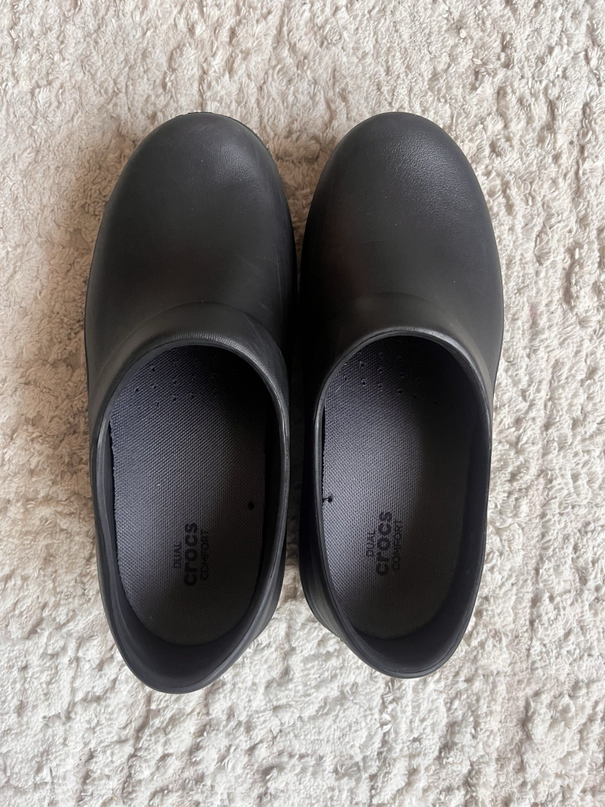Crocs Shoes Womens 8 Neria Pro Dual Clogs Black Round Toe Comfort Low 206061