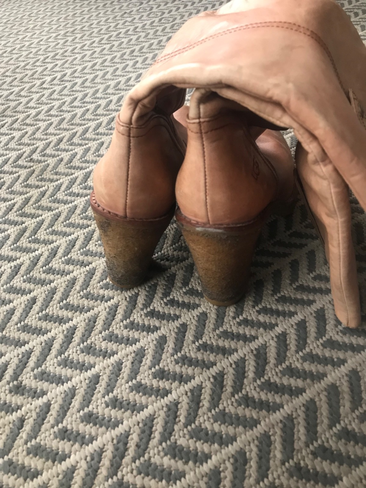 UGG Heel Boots Josie Womens brown Leather Tall Knee High pull on boots Size 7