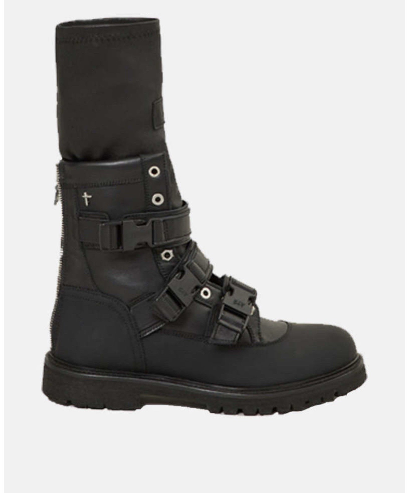 NEW RTA Magnolia Combat Black Buckle Leather Boot Italy Womens Size 36 USA 5.5/6