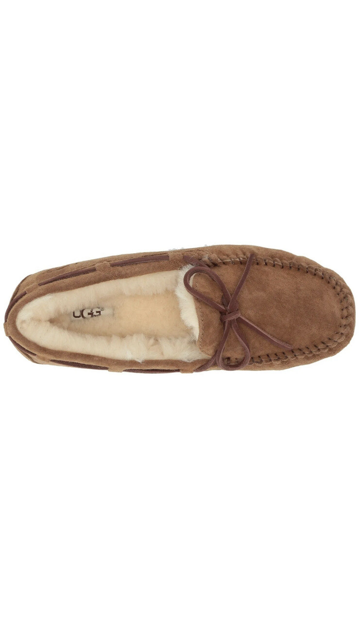 UGG DAKOTA MOCCASINS CHESTNUT FULLY LINED SHEARLING FUR SLIPPERS US 7/UK 5