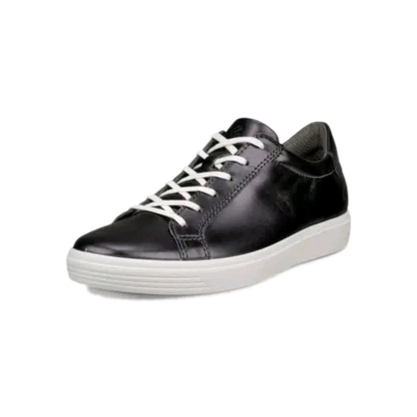 ECCO Soft Classic Lace Up Sneakers Heavy Silver Leather EU 35 Women’s 4 – 4.5 US