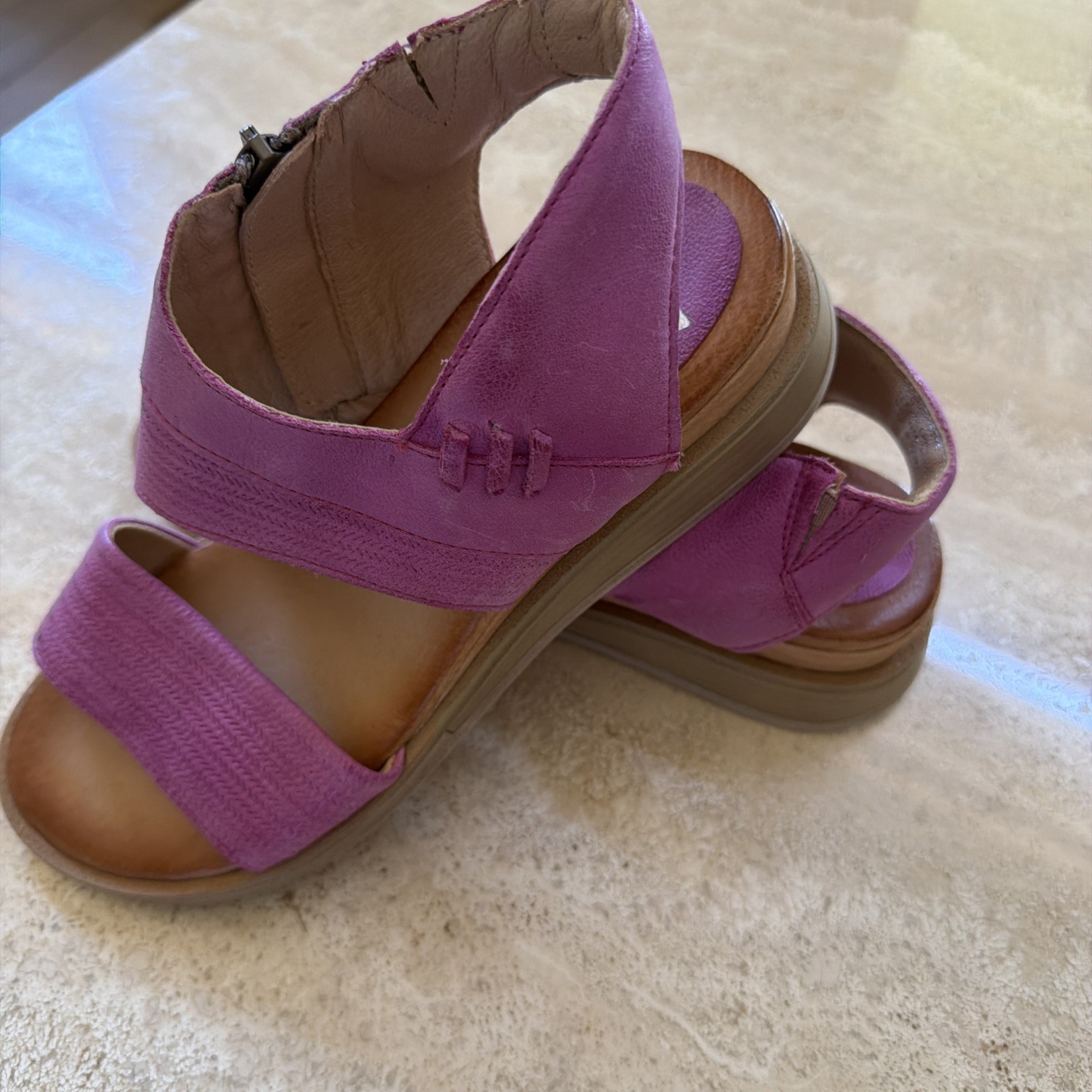 Miz Mooz Leather Sandals Fuchsia Pink size 38