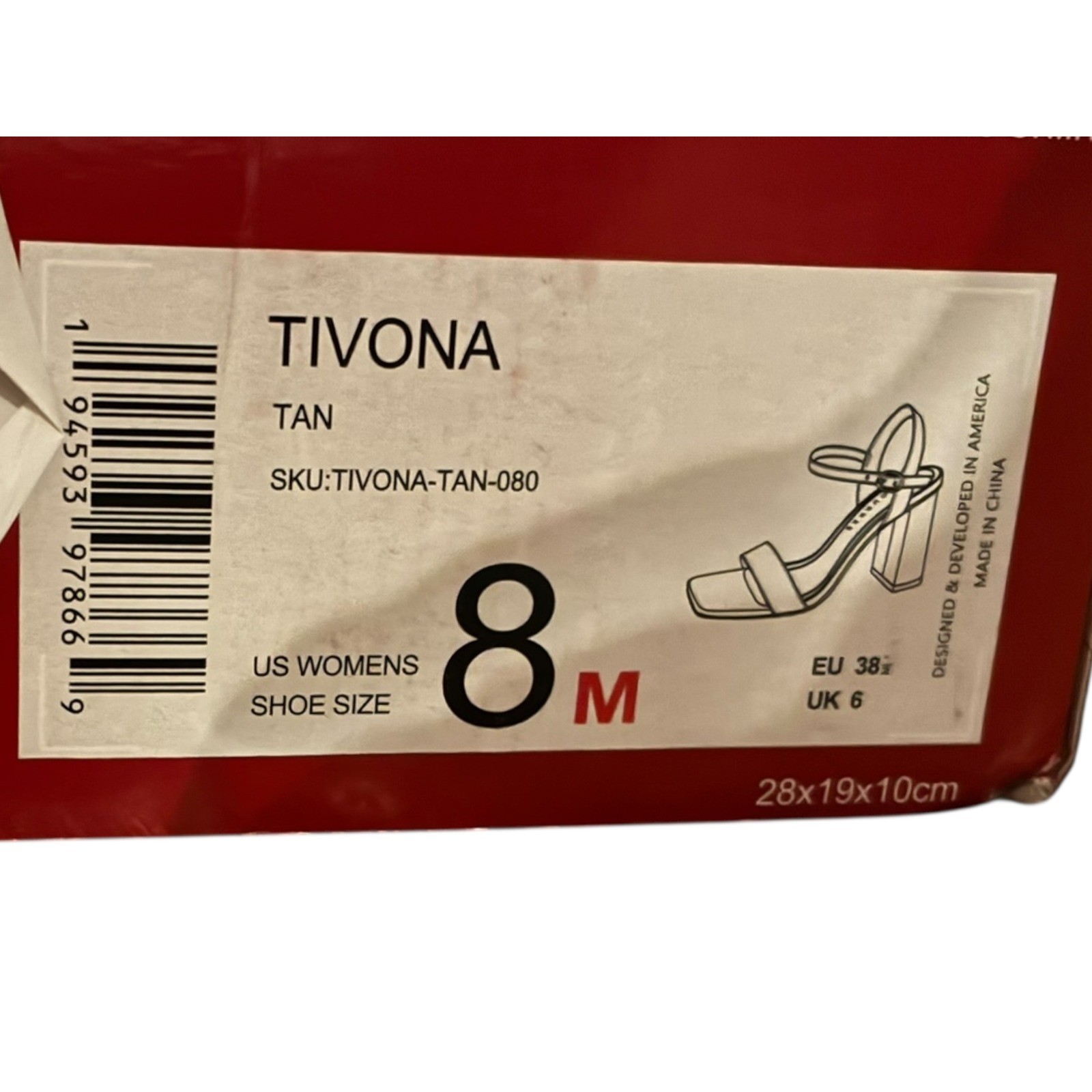 Journee Collection Tivona Tan Patent Block Heels Size 8 NIB 3.25″