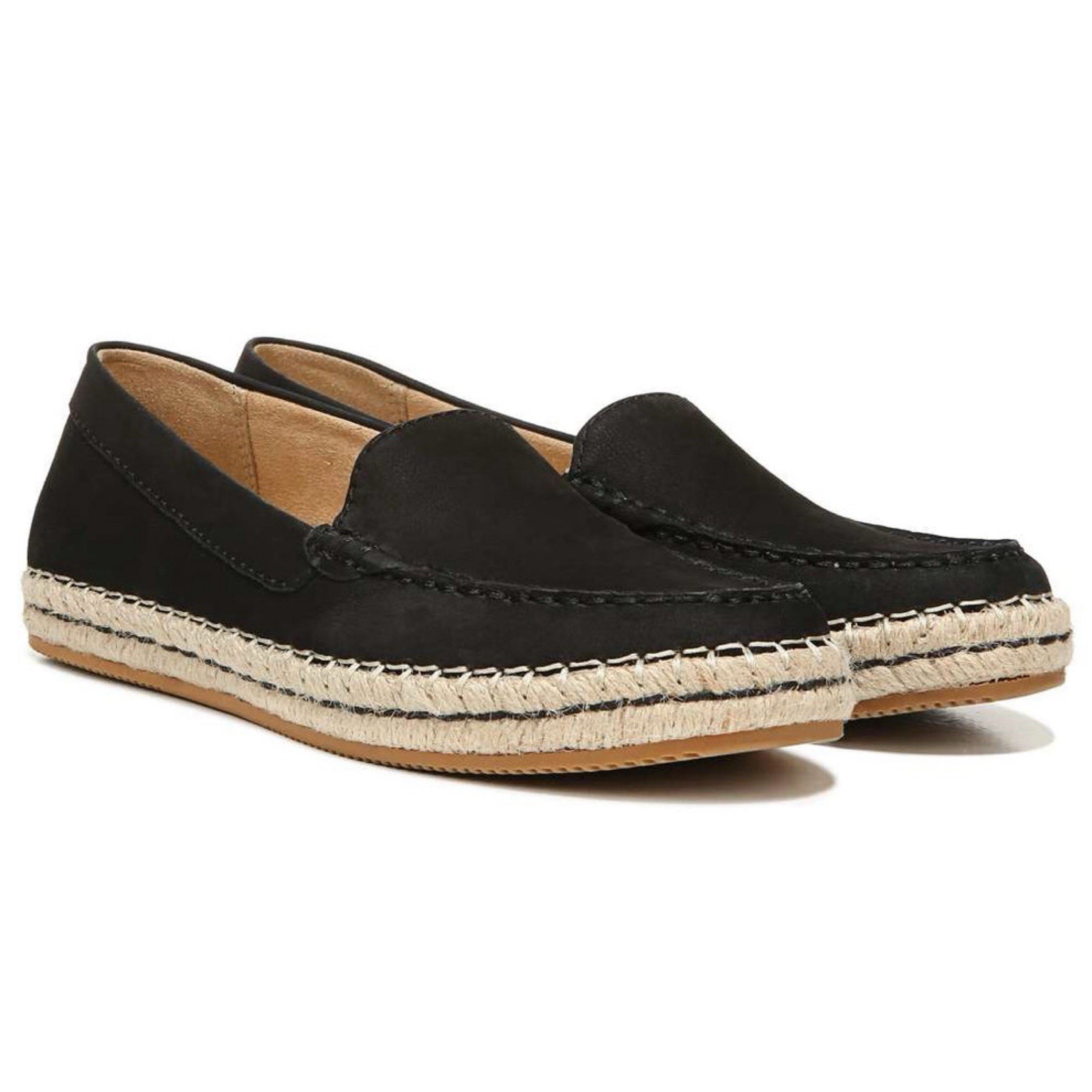 Naturalizer Alexa espadrille flat black suede Size 8 Minimalist Coastal Slip On