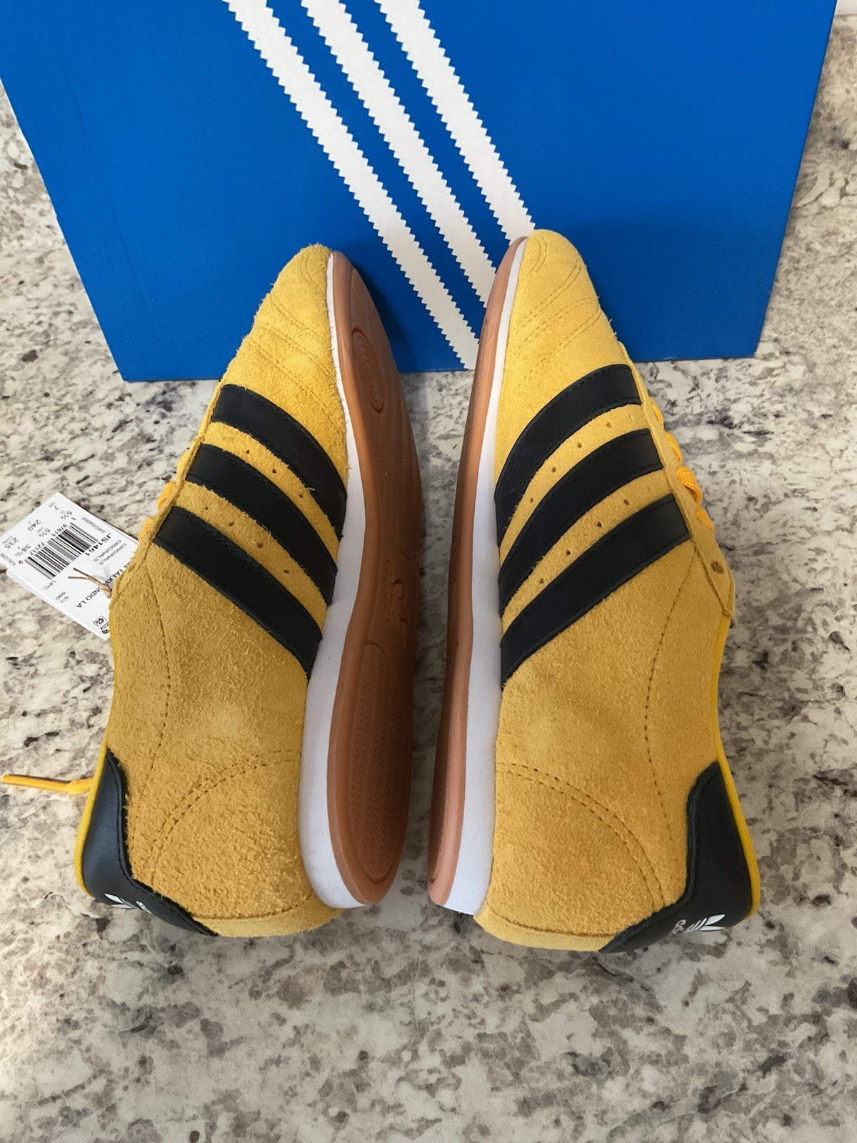Womens Adidas Taekwondo Sneakers LA Lace Size 7 Crew Yellow Black Gum JS1461 New