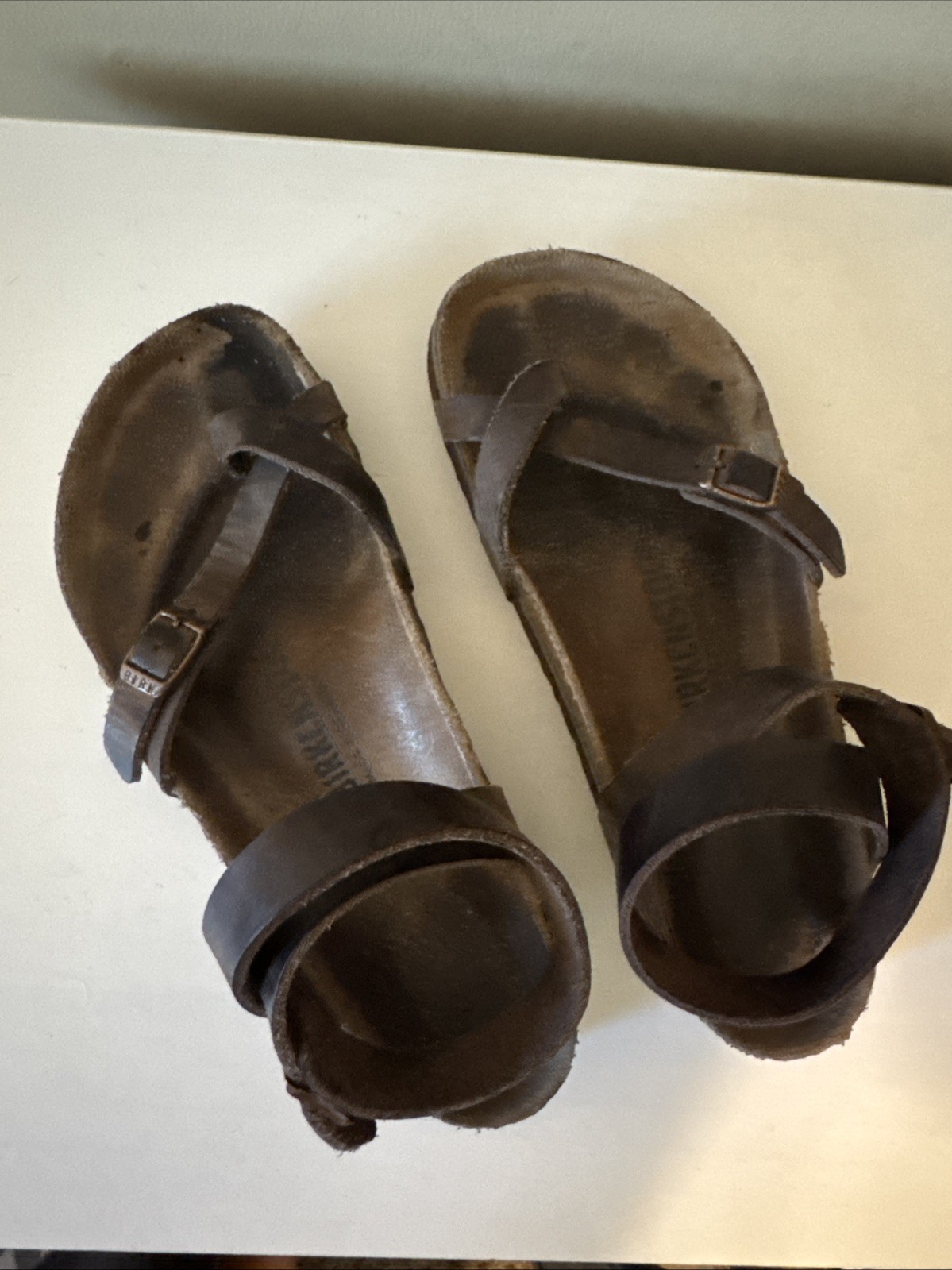 BIRKENSTOCK Yara Wedge Sandals Womens Size EU 38 US 8 Brown Habana Leather
