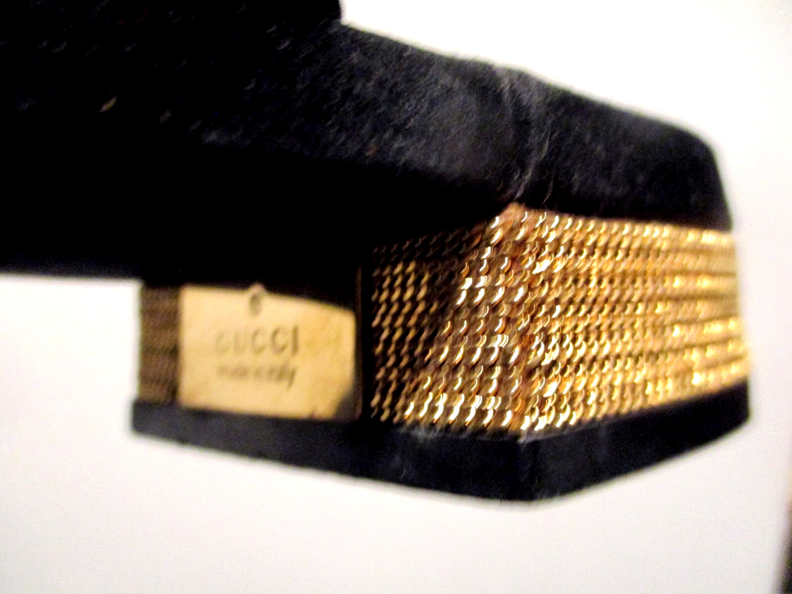 GUCCI 9.5 BLACK knotted SANDALS, chained heels. PLEASE SEE DESCRIPTION