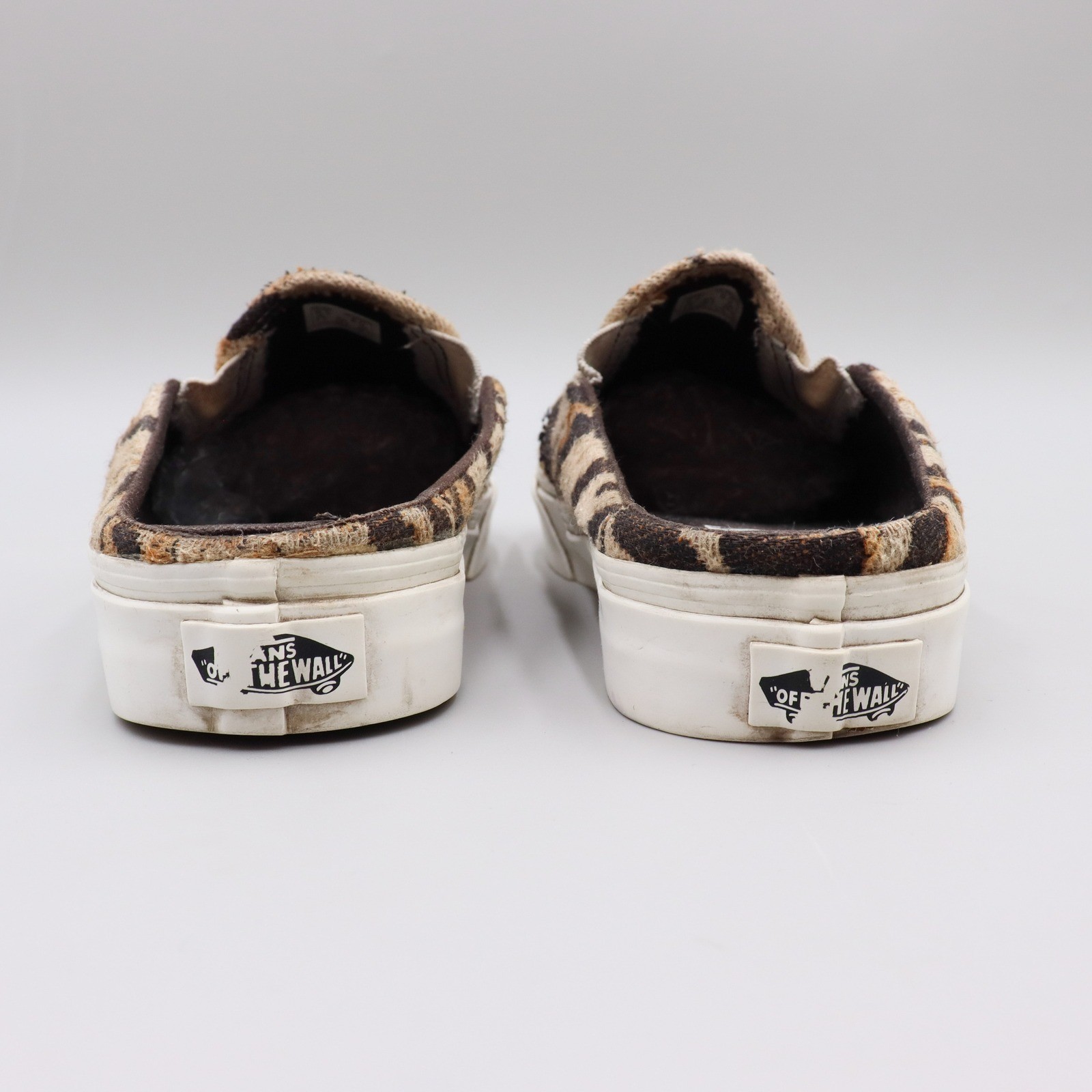 Vans Classic Slip-On Mule Hazy Bones Tiger Animal Print Womens 8 Mens 6.5