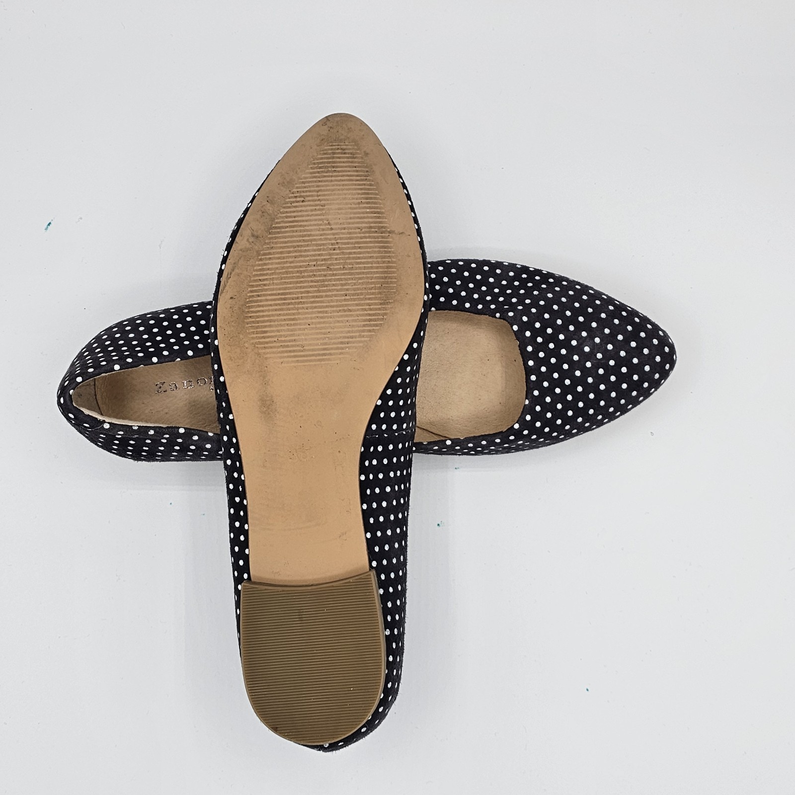 Zanon & Zago Women’s Black White Polka Dot Leather Ballet Flats EU 36 / US 5–5½