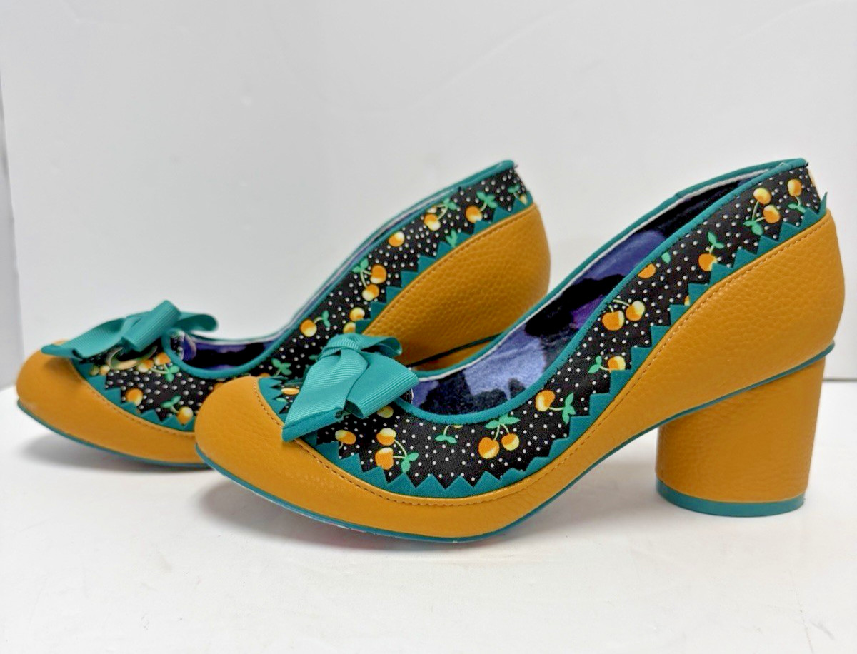 Irregular Choice Heels Cherries with Green Bow Women’s 37 US Size 6.5 Orig. Box
