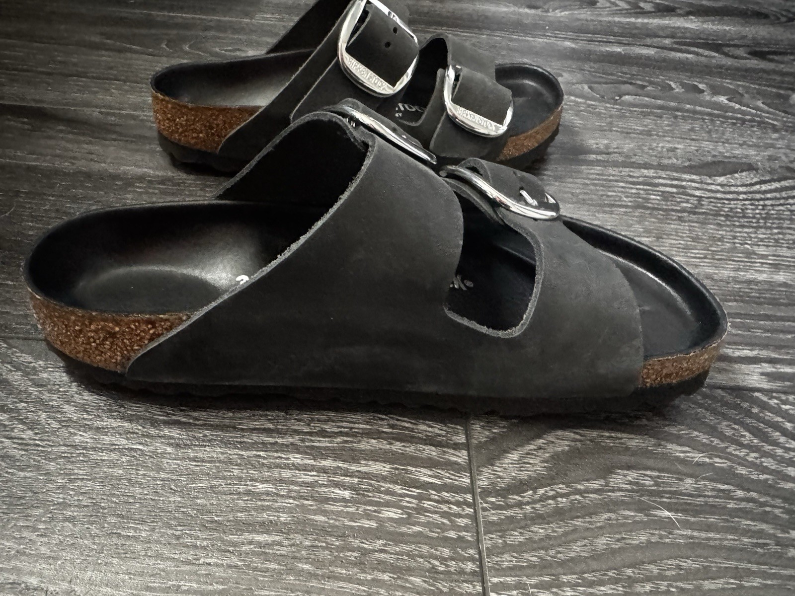 Birkenstock Arizona Big Buckle Black Oiled Leather Size 36 US 5 Narrow Sandals