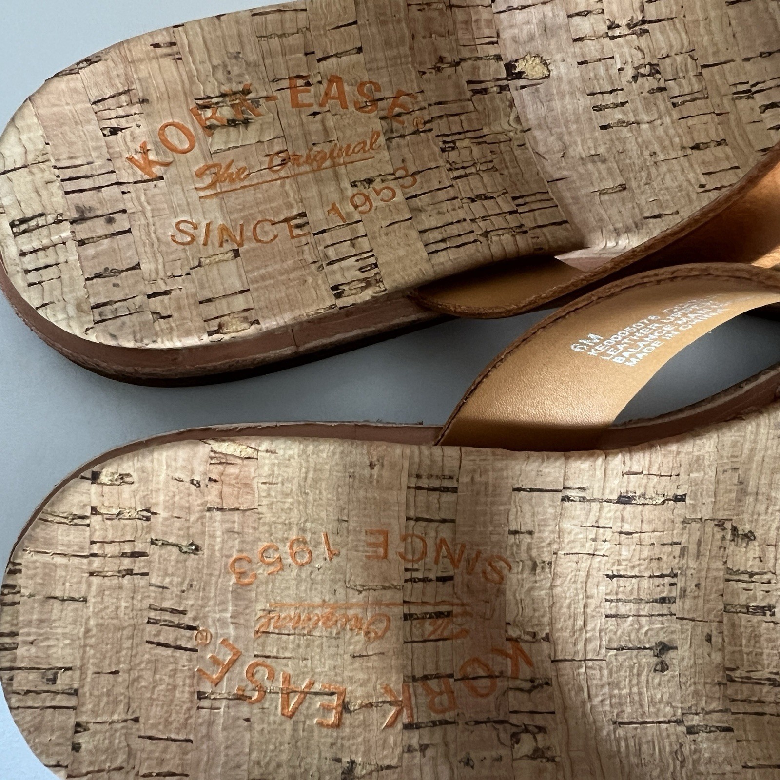 Kork-Ease Women’s Belinda Leather Slip-on Flat Sandals Size 6M/EU 36.5