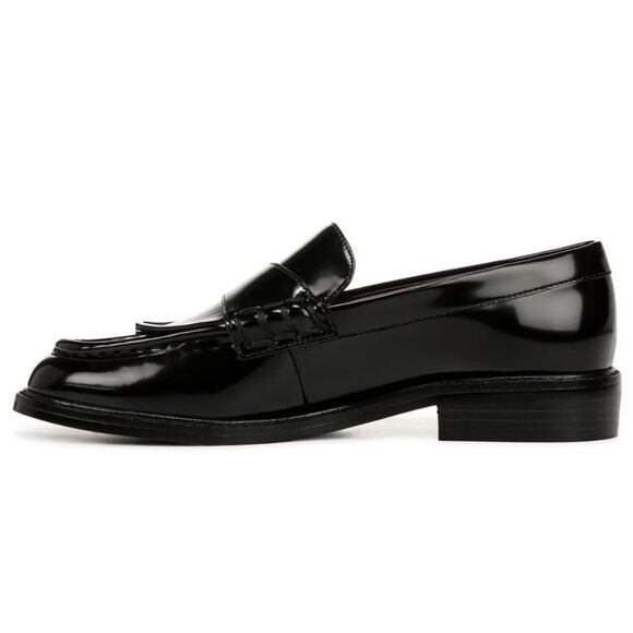 NEW FRANCO SARTO Women’s Alonzo Loafer Color: Black Faux Leather Fringe
