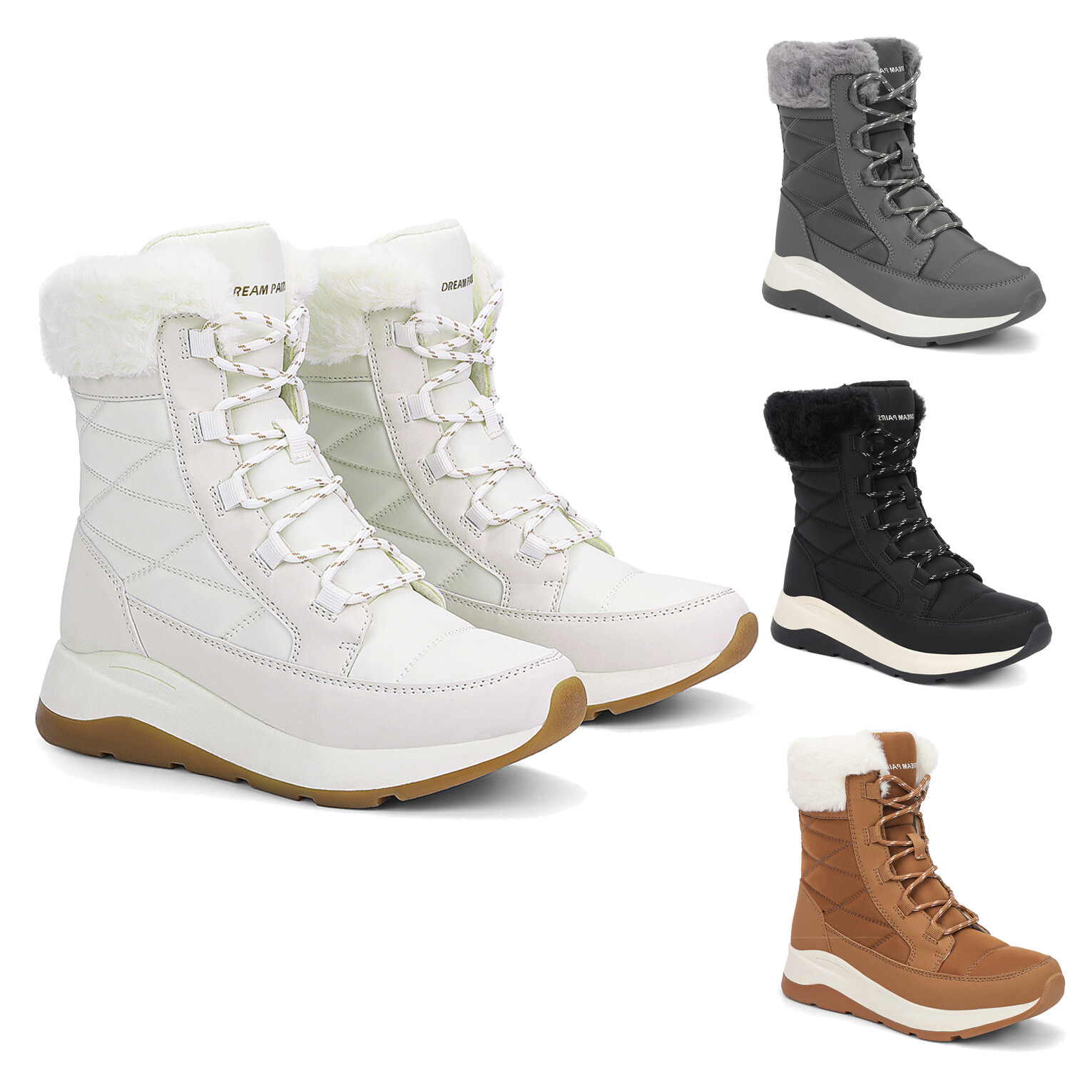 Women Snow Boots Winter Booties Warm Waterproof Comfortable Faux Fur for Outdoor