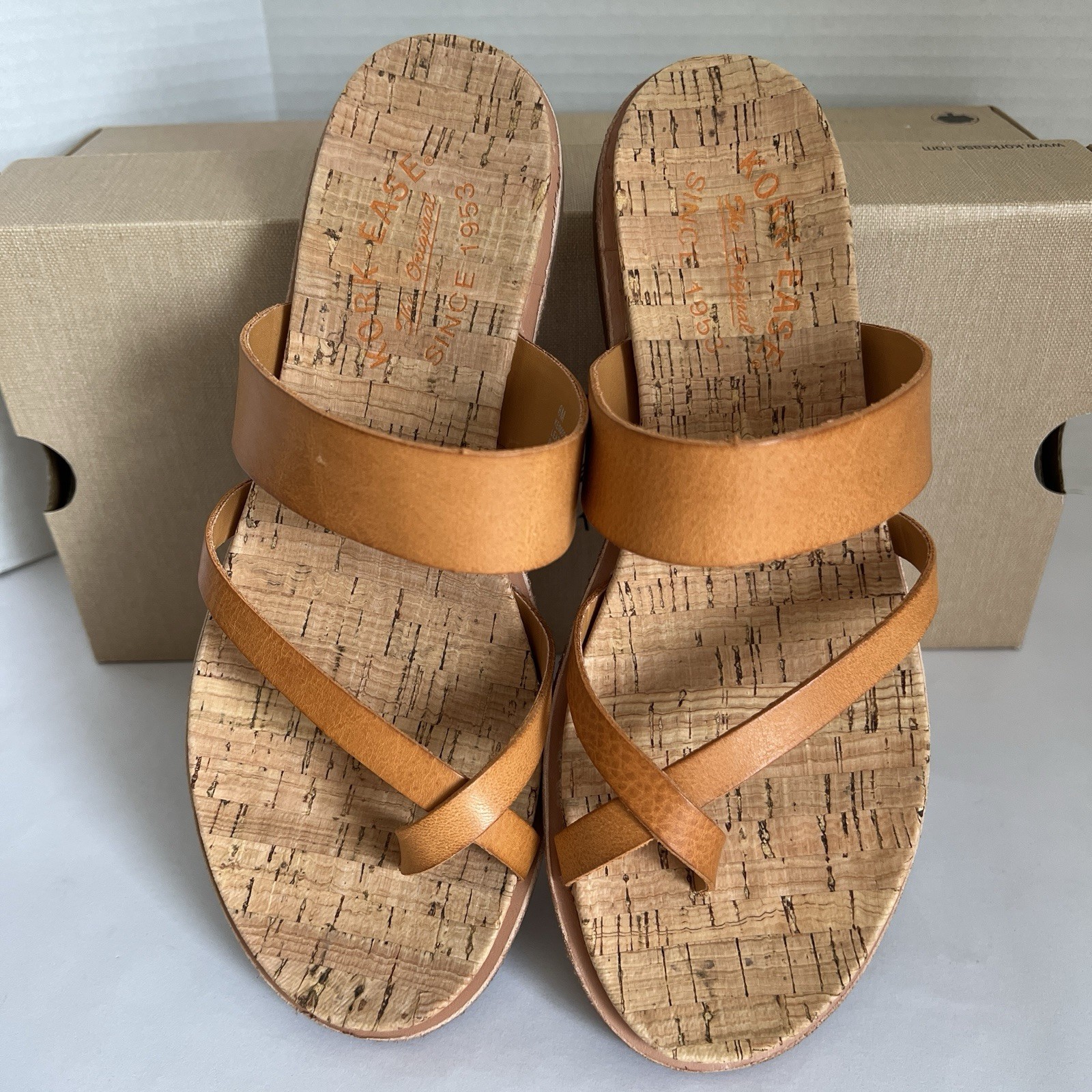 Kork-Ease Women’s Belinda Leather Slip-on Flat Sandals Size 6M/EU 36.5
