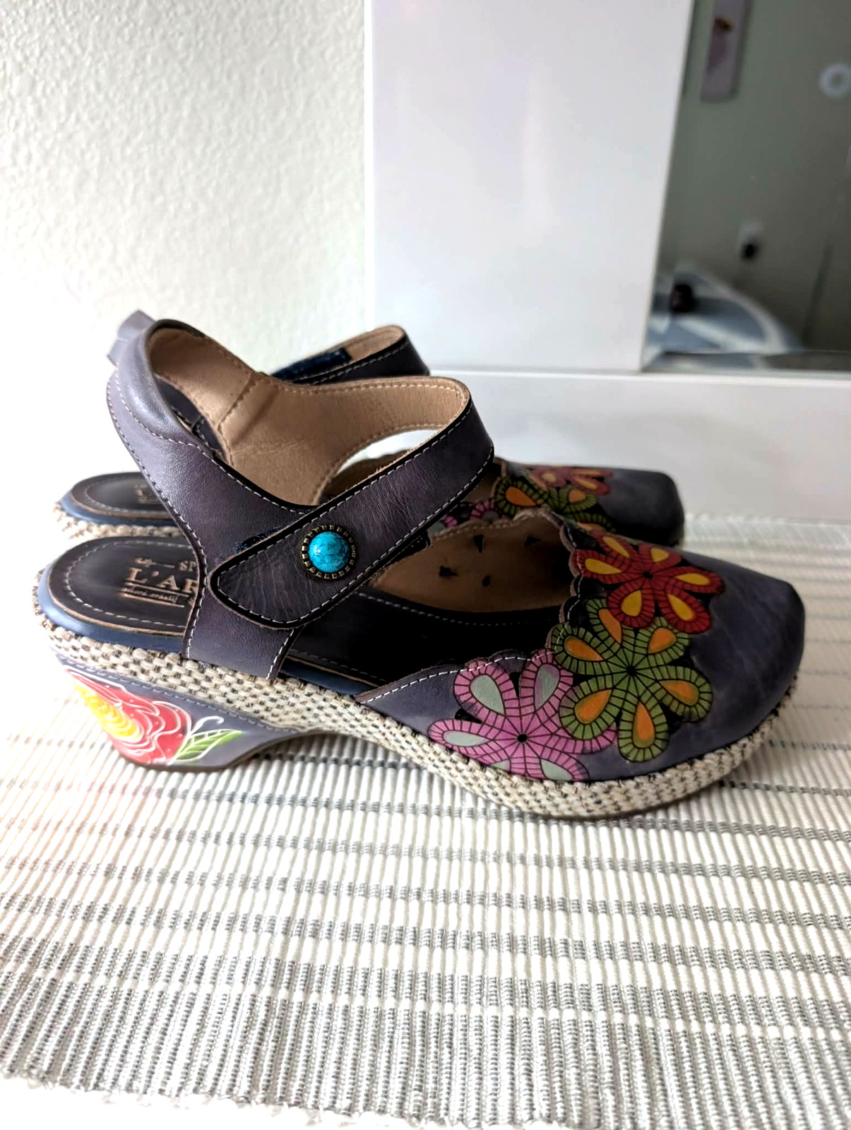 L’Artiste By Spring Step Fusta Bloom Women’s Leather Mary Jane Shoes Size 42