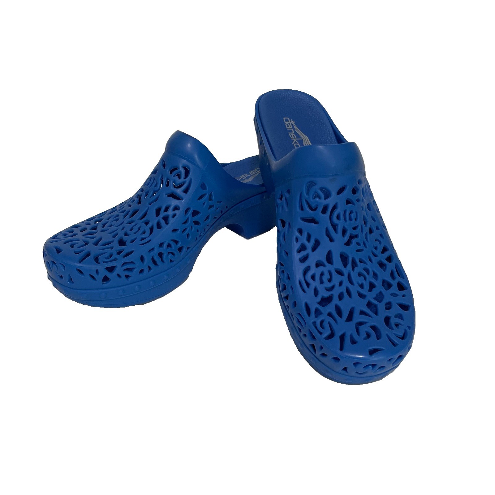 Dansko Pippa Clog Thermoplastic Molded Mule Laser Cut Bright Blue Size 40 9-9.5