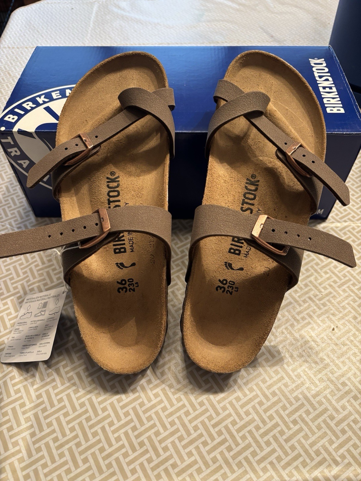 NWT Birkenstock Mayari Mocca Birko-Flor Nubuck Sandals Narrow 36 US 5 5.5