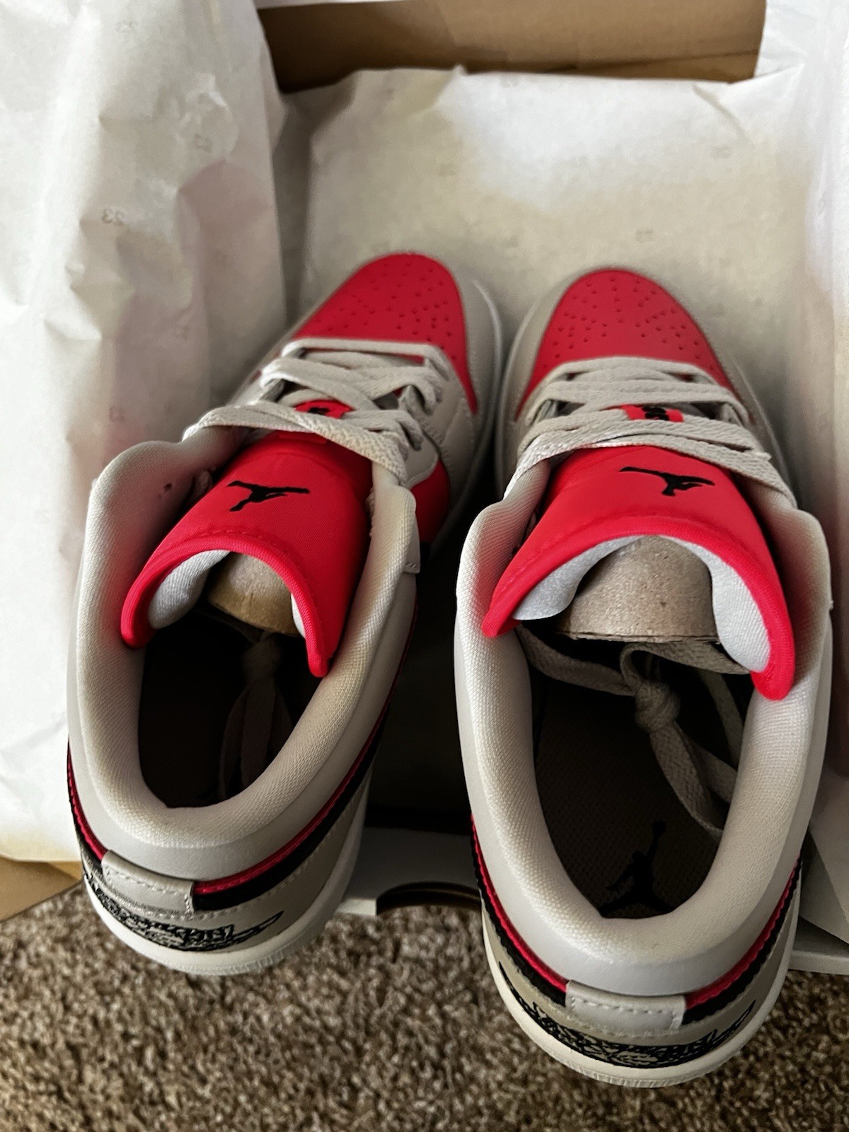 Air Jordan 1 Low Light Iron Ore Siren Red W